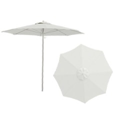 8' Single Wind Vent Round Umbrella Natural